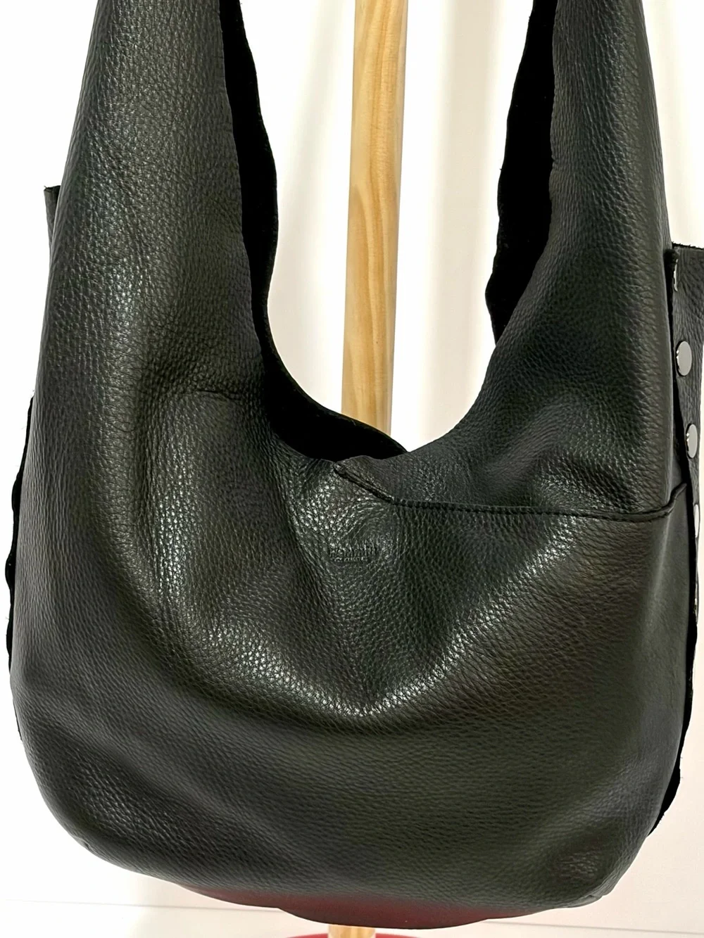Hammitt Tom Large Leather Hobo In Black/Gunmetal/ OG RetiredEdition/Snap Closure